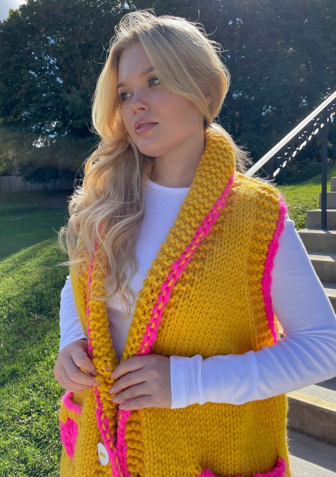 GOGO Love Swing Wool Vest - Golden Yellow