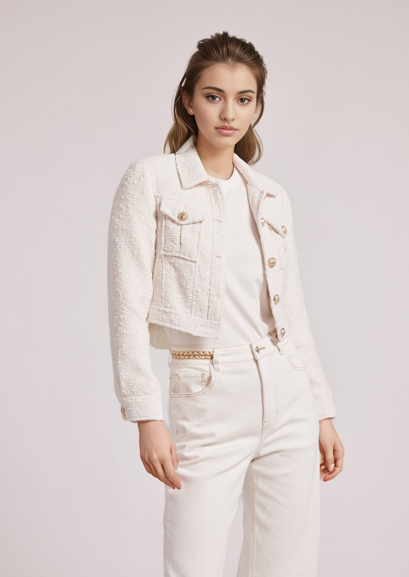 Generation Love Bailan Tweed Jacket-White