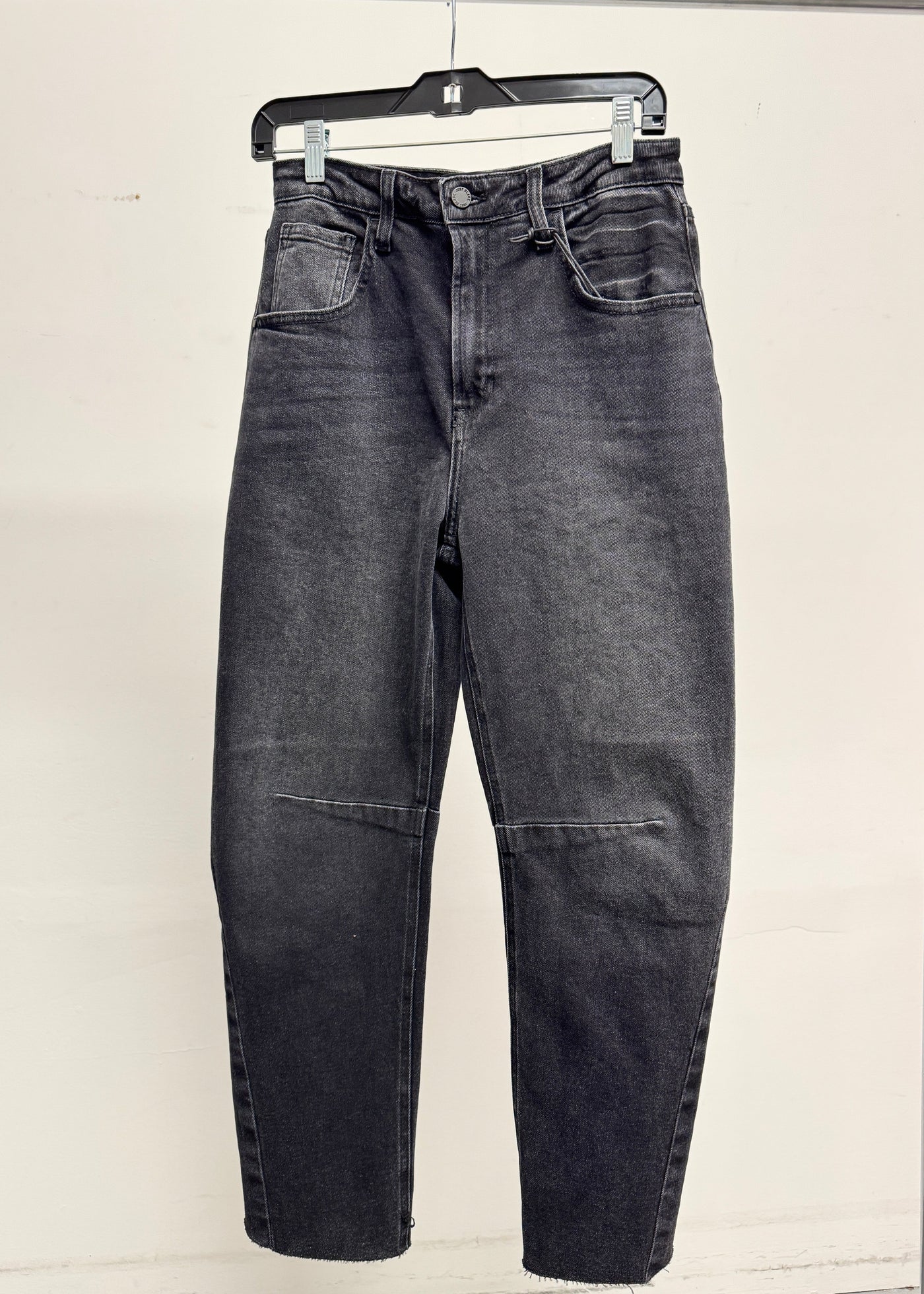 The Pink Door Washed Black Barrel Jeans