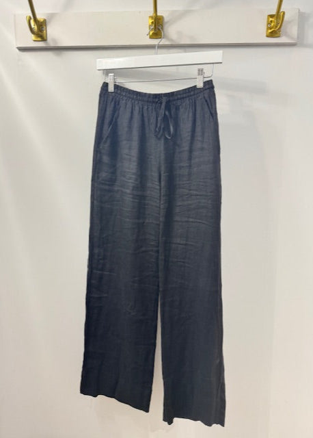 Stark Linen Solid Pants Black