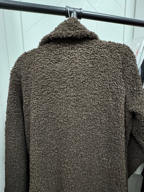 The Pink Door Long Teddy Bear Coat Brown