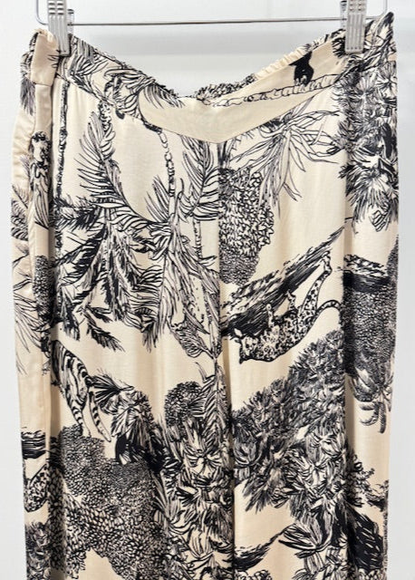The Pink Door Toile Silky Pants Black