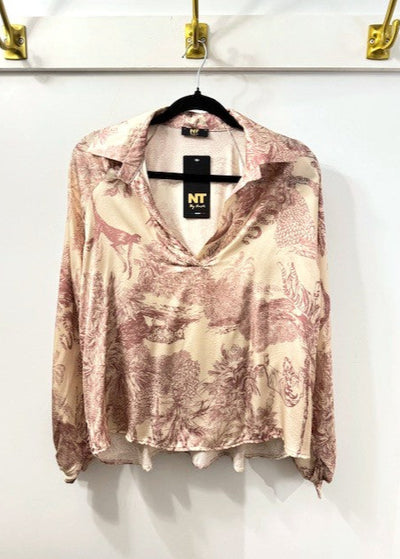 The Pink Door Toile Silky Shirt Pink