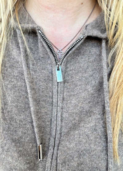 Notshy Zora Cashmere Hoodie Marled Brown