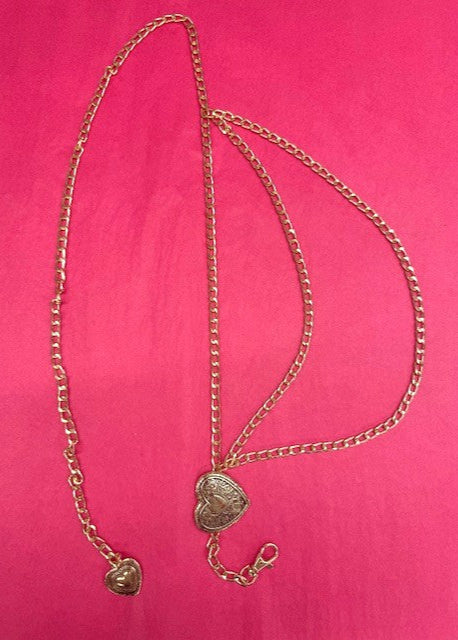The Pink Door Gold Heart Chain Belt