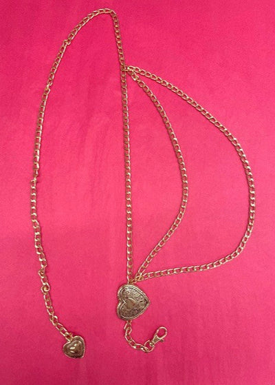 The Pink Door Gold Heart Chain Belt