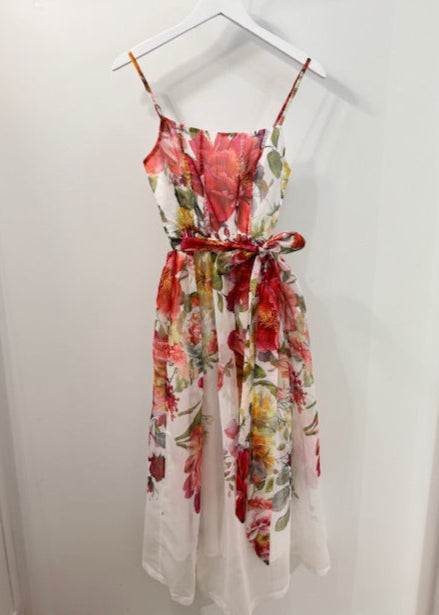 The Pink Door Organza Floral Overlay Dress