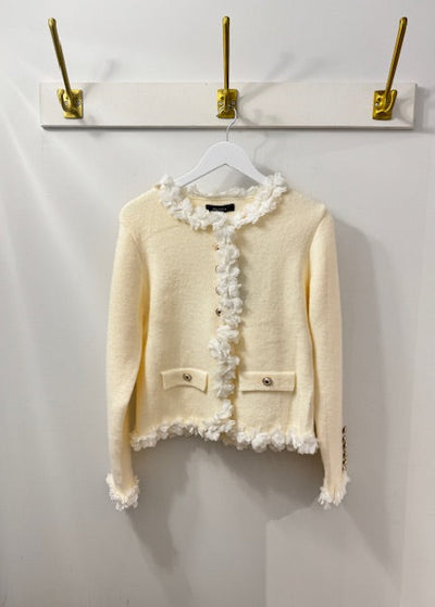 The Pink Door Flower Trim Gold Bottom Candi Ivory