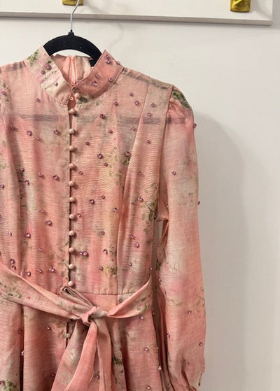 The Pink Door Rhinestone Floral Detail Dress