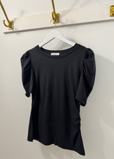 The Pink Door Puff Shoulder Tee Black