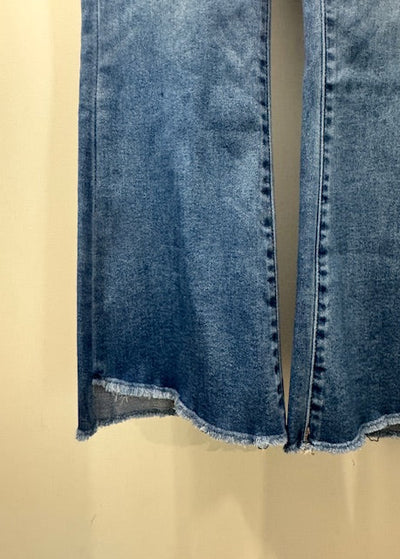 The Pink Door Alison Kick Flare Crop Jeans - Denim
