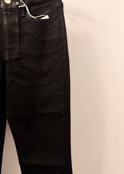 The Pink Door Coated Flared Denim Black