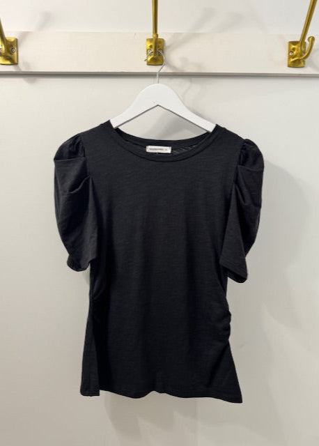 The Pink Door Puff Shoulder Tee Black