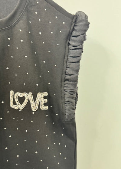 The Pink Door Rhinestone Sparkle Short Set Black