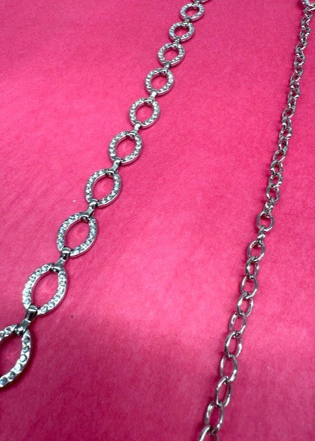 The Pink Door Circle Chain Hook Belt Silver