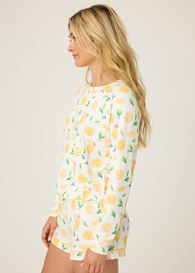 PJ Salvage Mimosa Me Long Sleeve Top Ivory