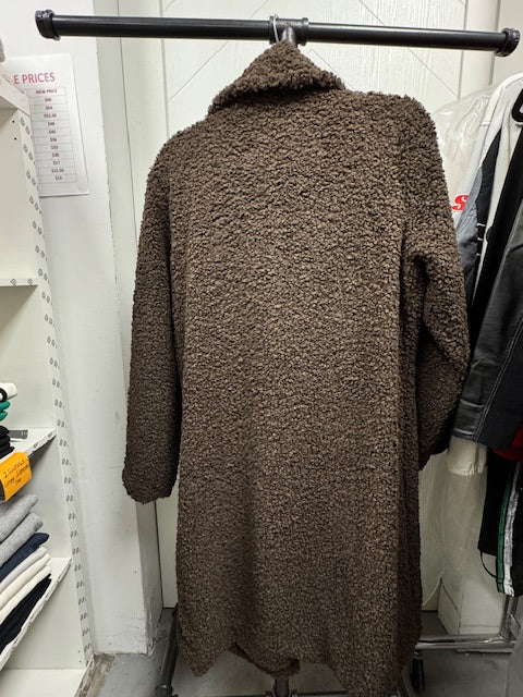 The Pink Door Long Teddy Bear Coat Brown