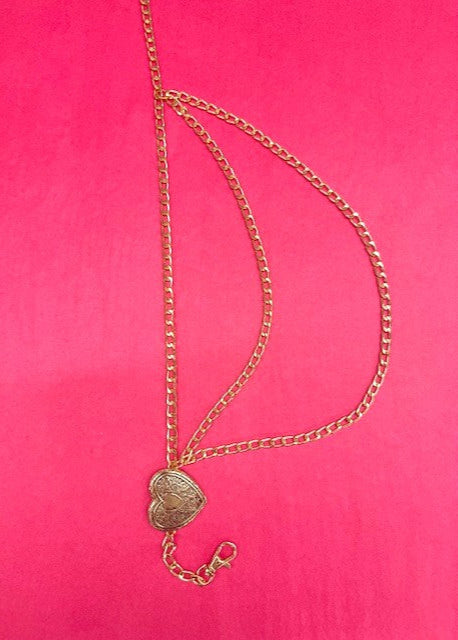 The Pink Door Gold Heart Chain Belt