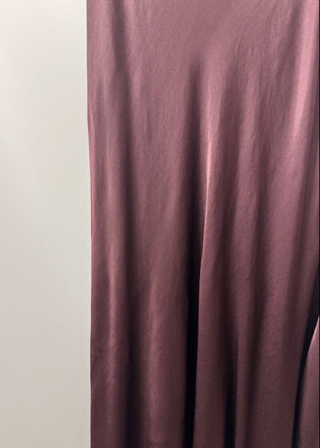 The Pink Door Pull on Satin Skirt Plum