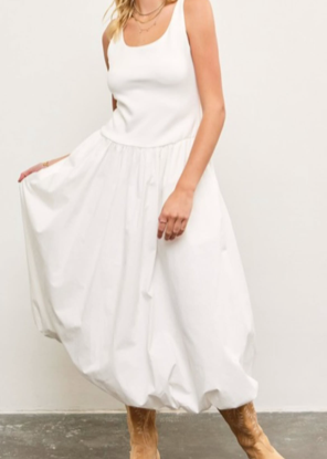 The Pink Door Bubble Dress White