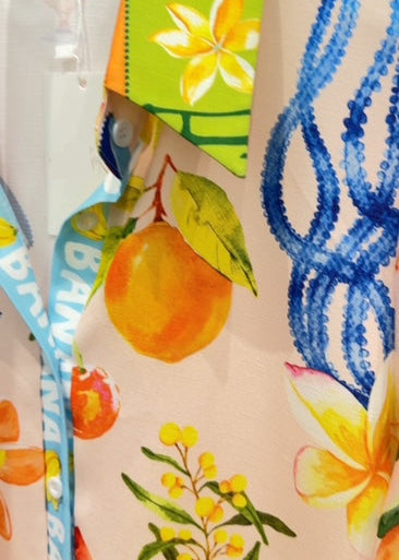 The Pink Door Pink Citrus Print Lemon Short Set