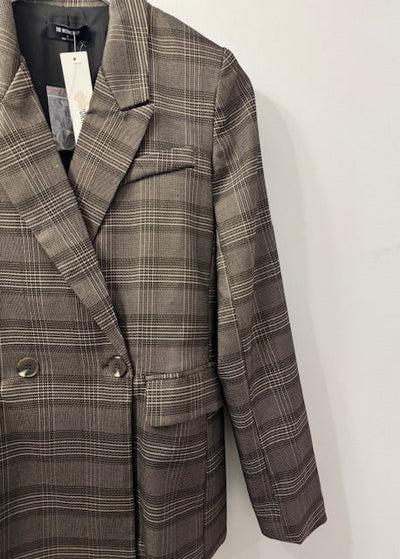 The Pink Door Brown Plaid Blazer