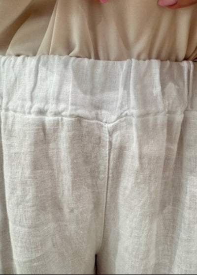 The Pink Door Linen Pants White