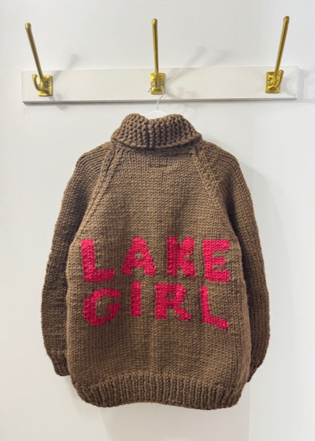 Gogo Lake Girl Long Cardi Earth/Cranberry