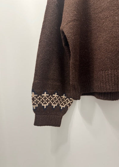 The Pink Door Bunny Fair Aisle Sweater Brown