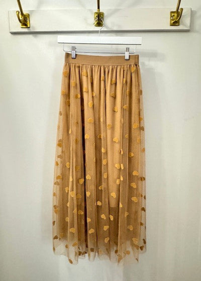 The Pink Door Heart Detail Tulle skirt Cafe
