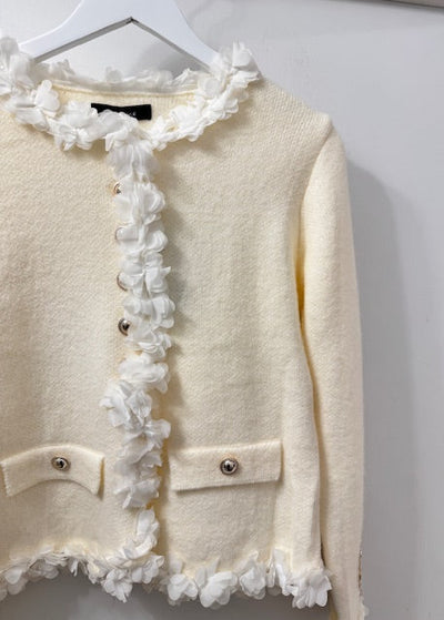 The Pink Door Flower Trim Gold Bottom Candi Ivory