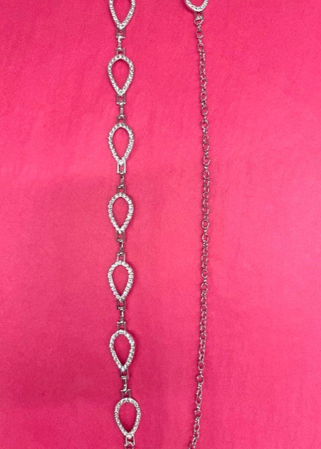 The Pink Door Teardrop Chain Link Belt Silver