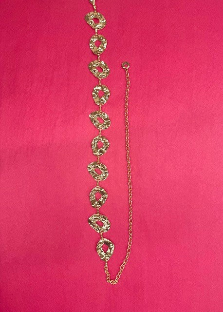 The Pink Door Abstract Circle Chain Link Belt Gold