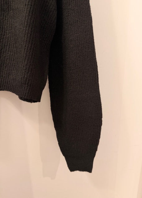 The Pink Door Knit Sweater w/ Bow Detail Black