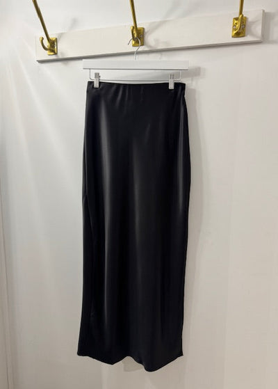The Pink Door Pull on Satin Skirt Black