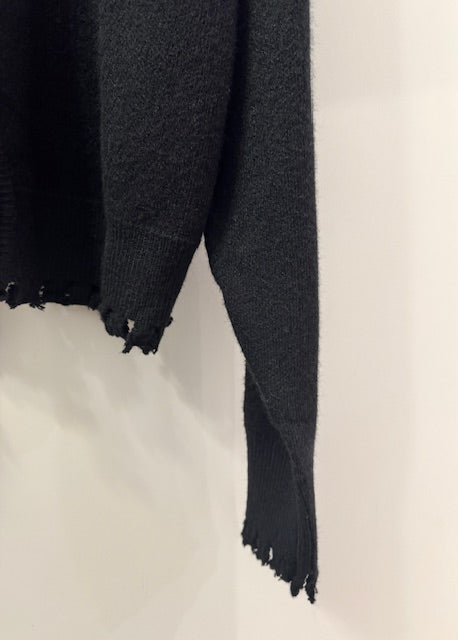 The Pink Door Black Bead Trim Cardi Black