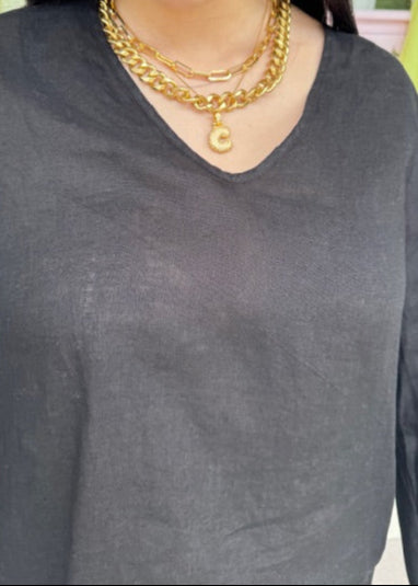 Stark X Linen Solid Top Black