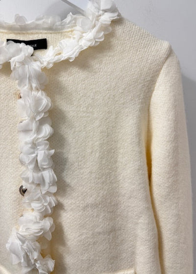 The Pink Door Flower Trim Gold Bottom Candi Ivory