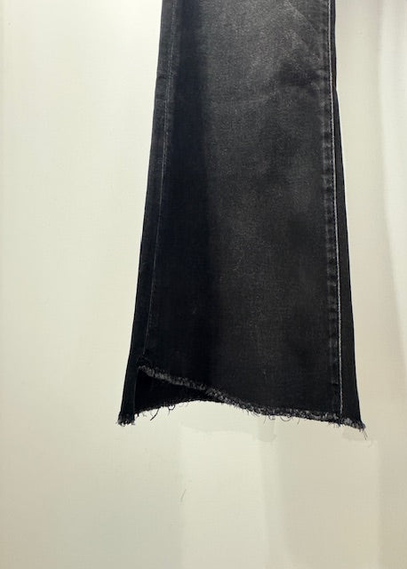 The Pink Door Alison Kick Flare Crop Jean - Black