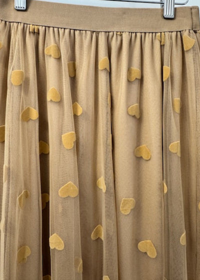 The Pink Door Heart Detail Tulle skirt Cafe