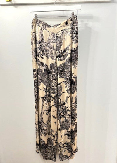 The Pink Door Toile Silky Pants Black