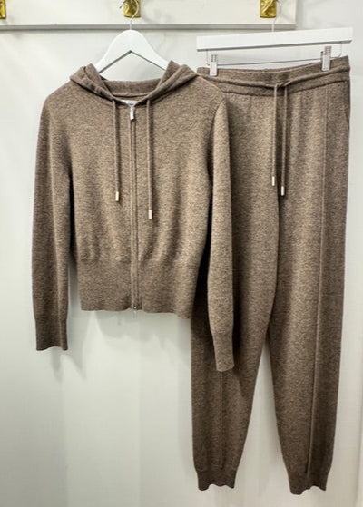 Notshy Zora Cashmere Hoodie Marled Brown