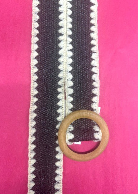 The Pink Door Black Rattan Elastic Belt