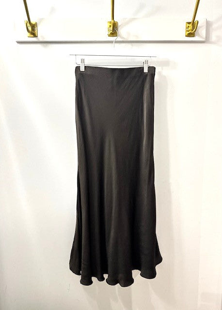 The Pink Door Pull on Satin Skirt Chocolate