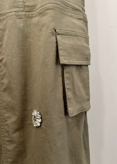 The Pink Door Cargo Pants w/ Silver Detail Olive