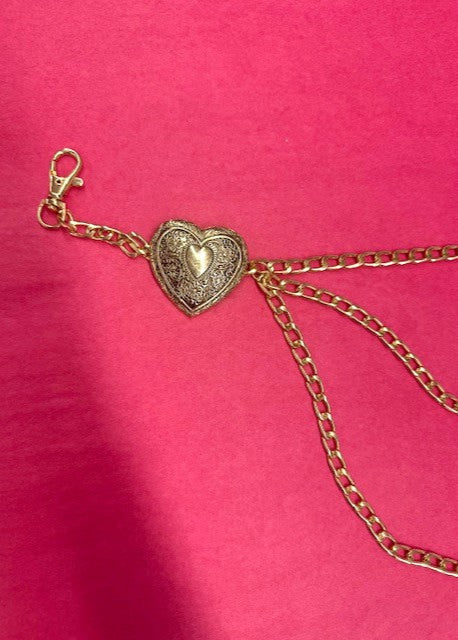 The Pink Door Gold Heart Chain Belt