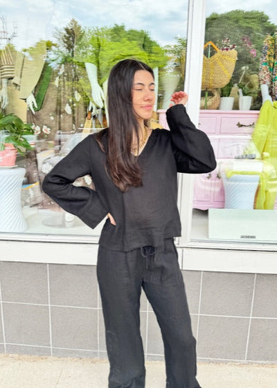 Stark X Linen Solid Top Black