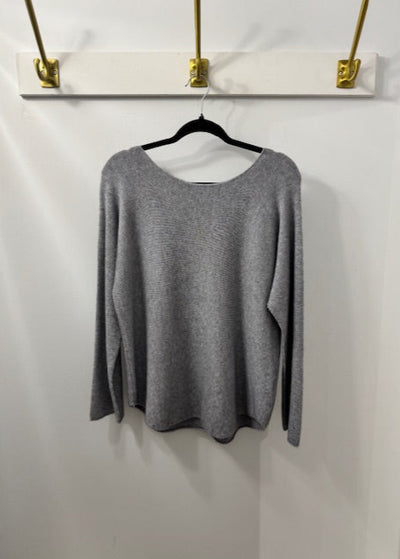 The Pink Door One Size Boat Neck Sweater Grey