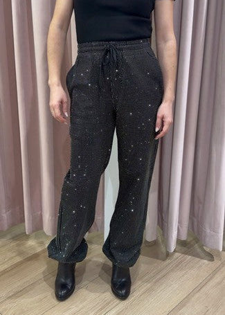 The Pink Door Sparkle Stud Pants Black