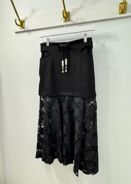 The Pink Door Rhinestone Sparkle Short Set Black